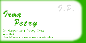 irma petry business card